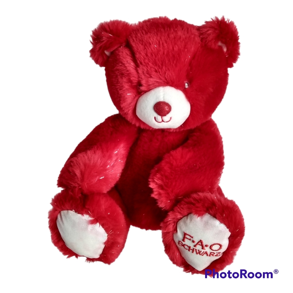 FAO Schwarz Red Plush 10" Bear
